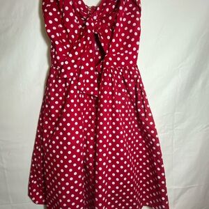 Active USA Red Polka Dot 50’s Peek-A-Boo Dress Size Small.  CSW80.
